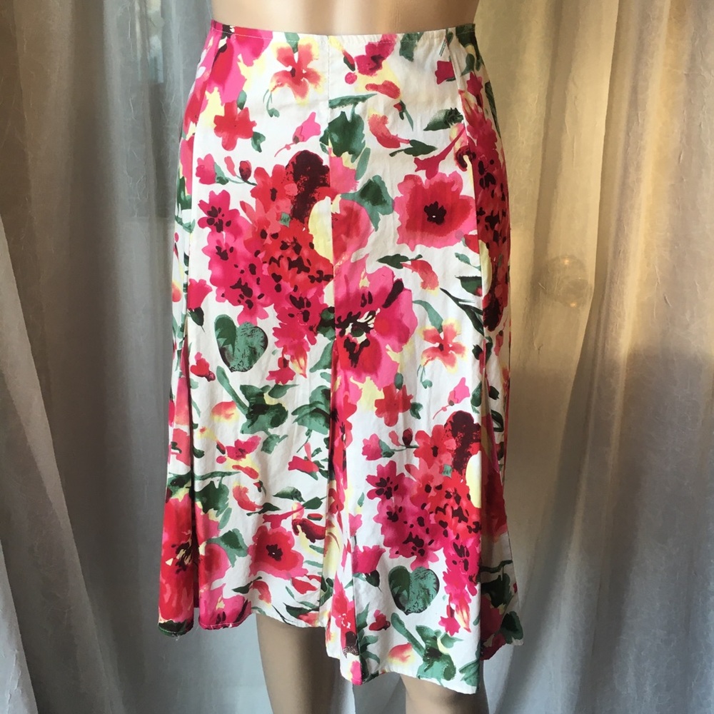 Bright Floral Flared Skirt